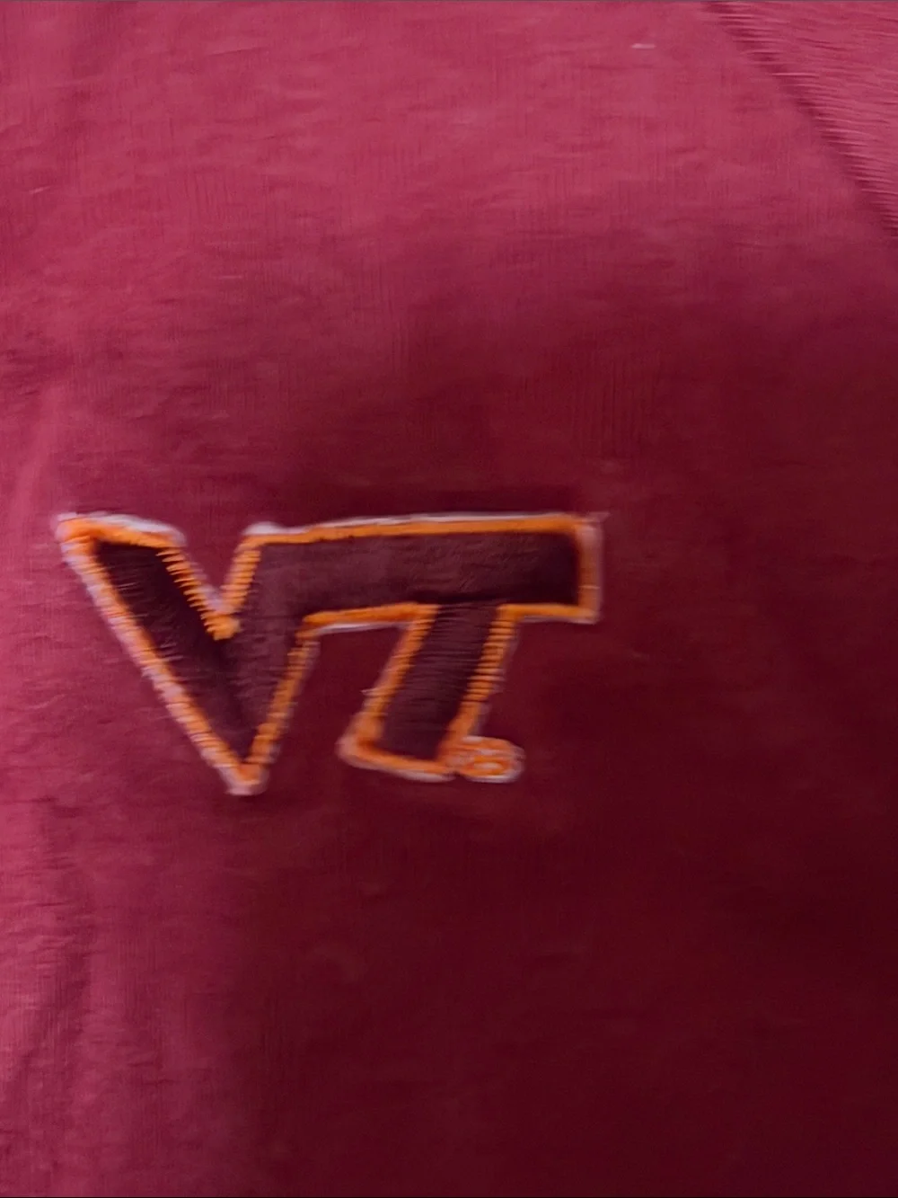 Maroon VT Official Virginia Tech Logo Infant Snap-Front Onesie Sz NB (3-6mos).